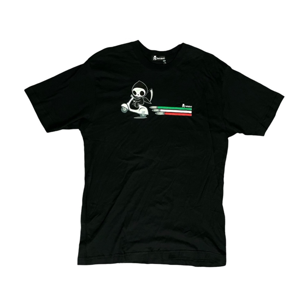 Tokidoki Adios on Scooter Bullets Italy Flag Colors T-Shirt Men’s Large Tee NWT - Picture 3 of 4